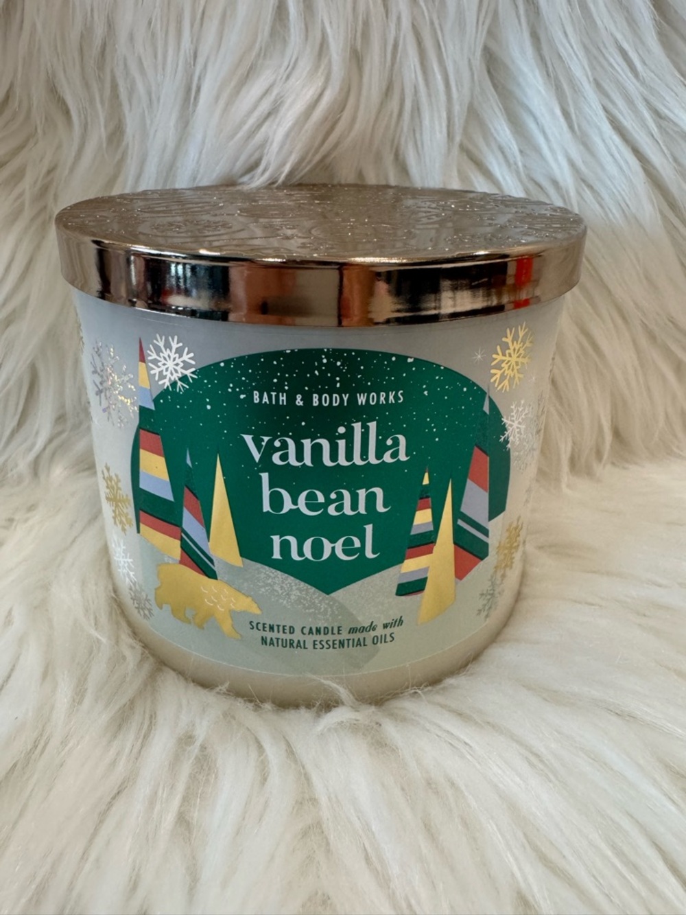 Bath & Body Works VANILLA BEAN NOEL 3 Wick Jar Candle 14.5 Oz New